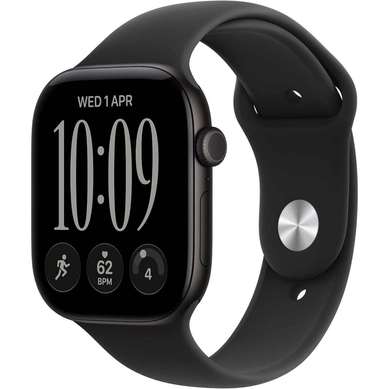 Apple Watch Series 12 GPS 46mm Smartwatch – Black Aluminium Case with Black Sport Band M/L